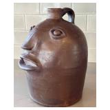 O - Face Jug - Artisan Crafted, 11-Inch Tall Ceramic Vessel