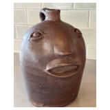 O - Face Jug - Artisan Crafted, 11-Inch Tall Ceramic Vessel
