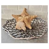 L'Objet Decorative Openwork Metal Bowl - Starfish & Sand Dollars