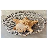 L'Objet Decorative Openwork Metal Bowl - Starfish & Sand Dollars