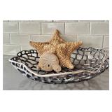 L'Objet Decorative Openwork Metal Bowl - Starfish & Sand Dollars