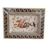 LR - Creative Co-Op Dragon Mosaic Platter 18x24 - Resin Fluted Bowl 7-3/4in - Wood Bowl 11.75in