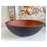 LR - Creative Co-Op Dragon Mosaic Platter 18x24 - Resin Fluted Bowl 7-3/4in - Wood Bowl 11.75in