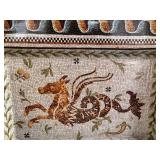 LR - Creative Co-Op Dragon Mosaic Platter 18x24 - Resin Fluted Bowl 7-3/4in - Wood Bowl 11.75in