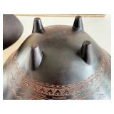 LR - Creative Co-Op Dragon Mosaic Platter 18x24 - Resin Fluted Bowl 7-3/4in - Wood Bowl 11.75in