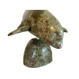 CB - Joe Arlooktoo Beluga on Base Serpentine Inuit Hand Carved Sculpture