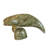 CB - Joe Arlooktoo Beluga on Base Serpentine Inuit Hand Carved Sculpture