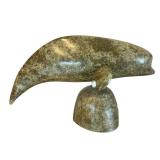 CB - Joe Arlooktoo Beluga on Base Serpentine Inuit Hand Carved Sculpture
