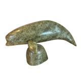 CB - Joe Arlooktoo Beluga on Base Serpentine Inuit Hand Carved Sculpture