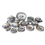 K - Antique Blue & White Transferware Children's Play Set