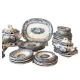 K - Antique Blue & White Transferware Children's Play Set