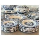 K - Antique Blue & White Transferware Children's Play Set