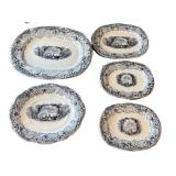 K - Antique Blue & White Transferware Children's Play Set