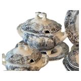 K - Antique Blue & White Transferware Children's Play Set