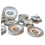 K - Antique Blue & White Transferware Children's Play Set