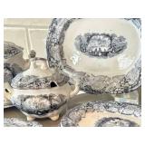 K - Antique Blue & White Transferware Children's Play Set