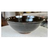 LR - Artisan Ceramic Bowl, Glossy Dark Brown Glaze
