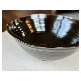LR - Artisan Ceramic Bowl, Glossy Dark Brown Glaze