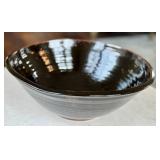 LR - Artisan Ceramic Bowl, Glossy Dark Brown Glaze