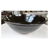 LR - Artisan Ceramic Bowl, Glossy Dark Brown Glaze
