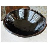 LR - Artisan Ceramic Bowl, Glossy Dark Brown Glaze
