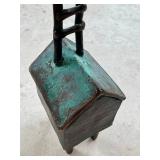CD - Bronze Bird on Ladder Sculpture - Verdigris Patina