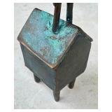 CD - Bronze Bird on Ladder Sculpture - Verdigris Patina