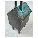 CD - Bronze Bird on Ladder Sculpture - Verdigris Patina