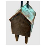 CD - Bronze Bird on Ladder Sculpture - Verdigris Patina