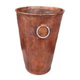 LR - Leather Wastebasket with Ring Handle