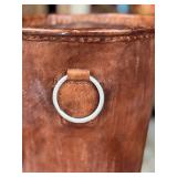LR - Leather Wastebasket with Ring Handle