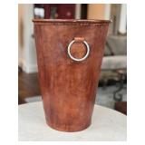 LR - Leather Wastebasket with Ring Handle