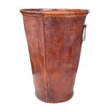 LR - Leather Wastebasket with Ring Handle