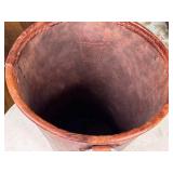 LR - Leather Wastebasket with Ring Handle