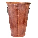 LR - Leather Wastebasket with Ring Handle