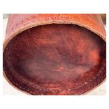 LR - Leather Wastebasket with Ring Handle