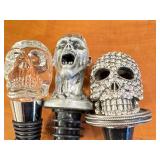 K6 -(3) Skull Wine Bottle Stopper Set