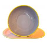 K - Samoll Signed Ceramic Platter & Bowl Set