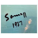 K - Samoll Signed Ceramic Platter & Bowl Set