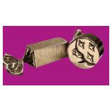 Vintage HB&S Sterling Moon & Stars Moon Disc Box (1 in) & Candy Twist Box (2.6 in) - 2-Pc Set