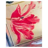 K - Decorative Tray - Wood Frame with Gold Floral Tulip Interior