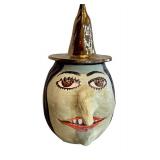 CF Artisan Crafted Ceramic Witch Head Cookie Jar