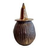 CF Artisan Crafted Ceramic Witch Head Cookie Jar