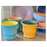 KP - Artisan Ceramic Dishware Set - 6 Soup Bowls, 3 Cereal Bowls, 8 Mugs, Signed Samoll