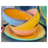 KP - Artisan Ceramic Dishware Set - 6 Soup Bowls, 3 Cereal Bowls, 8 Mugs, Signed Samoll