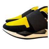 CL - Givenchy Paris Two-Tone Elastic Runner Sneakers - Yellow/Black, US 7.5