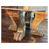 DR - Custom Dining Table 72-Inch Siena Marble - Mirrored Apron & Claw Feet