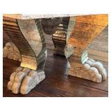 DR - Custom Dining Table 72-Inch Siena Marble - Mirrored Apron & Claw Feet