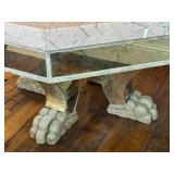DR - Custom Dining Table 72-Inch Siena Marble - Mirrored Apron & Claw Feet
