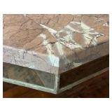 DR - Custom Dining Table 72-Inch Siena Marble - Mirrored Apron & Claw Feet